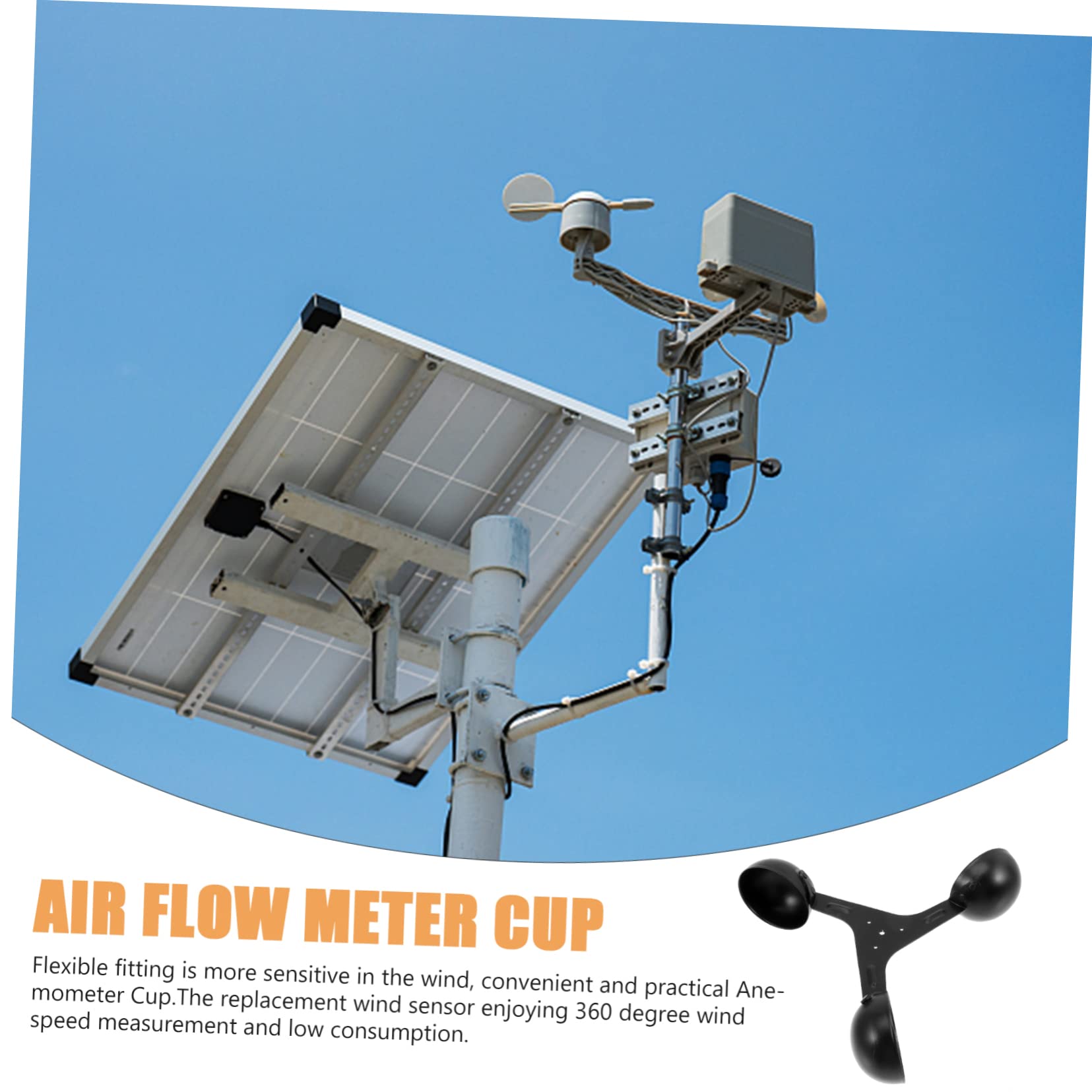 Windmessgerät mit Aufzeichnung als Stabiler Windsensor aus Aluminiumlegierung Ersatz Sensorbecher für Anemometer mit Leichtem Gewicht und Flexibler Passform