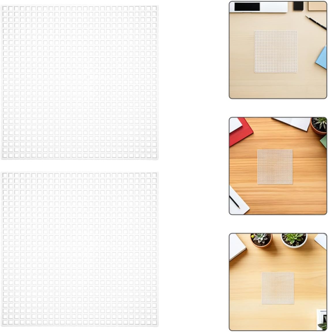 10pcs Plastic Mesh Canvas Sheets White for Embroidery, 20x20cm