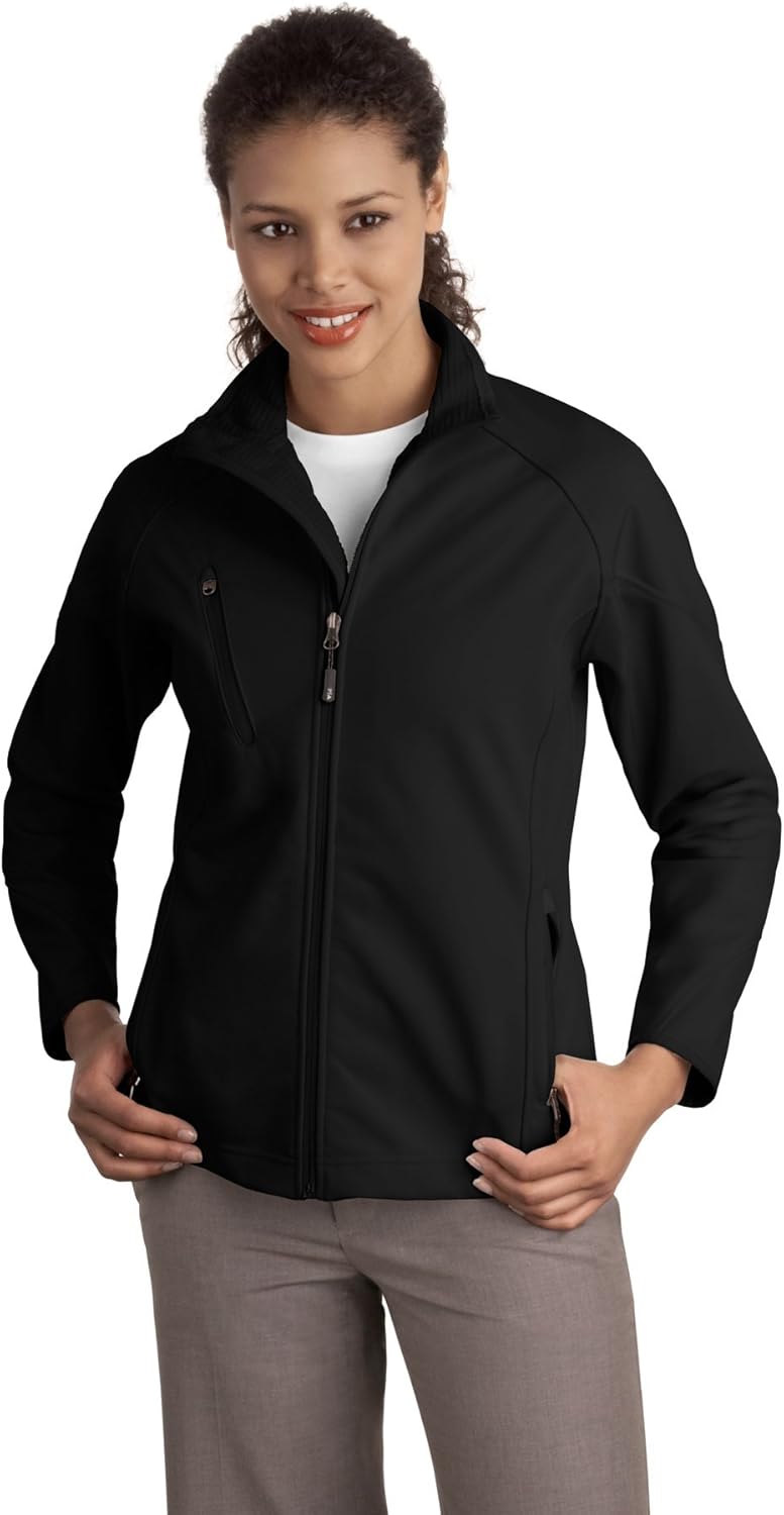Port Authority Ladies Textured Hooded Soft Shell Jacket