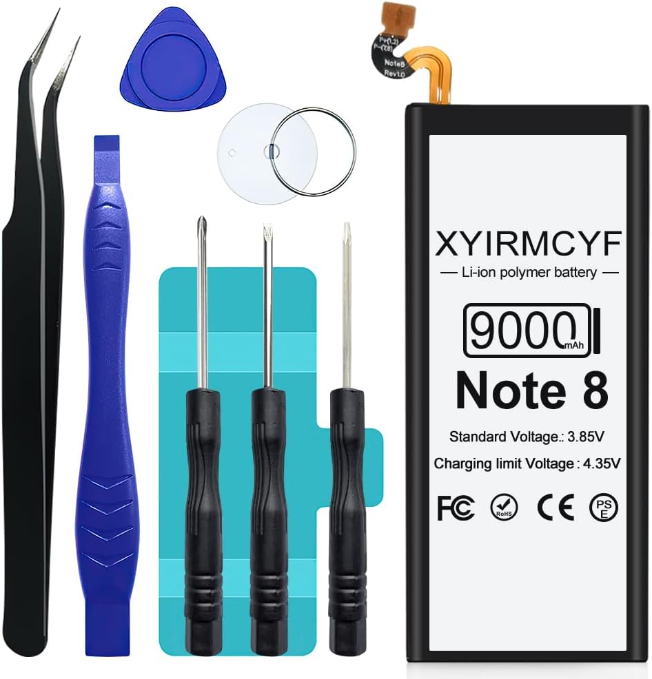 Galaxy Note 8 Battery (2024 New Upgrade), 9000mAh High Capacity Battery for Galaxy Note 8 SM-N950 N950T N950A N950P N950V N950R4 with Repair Kits