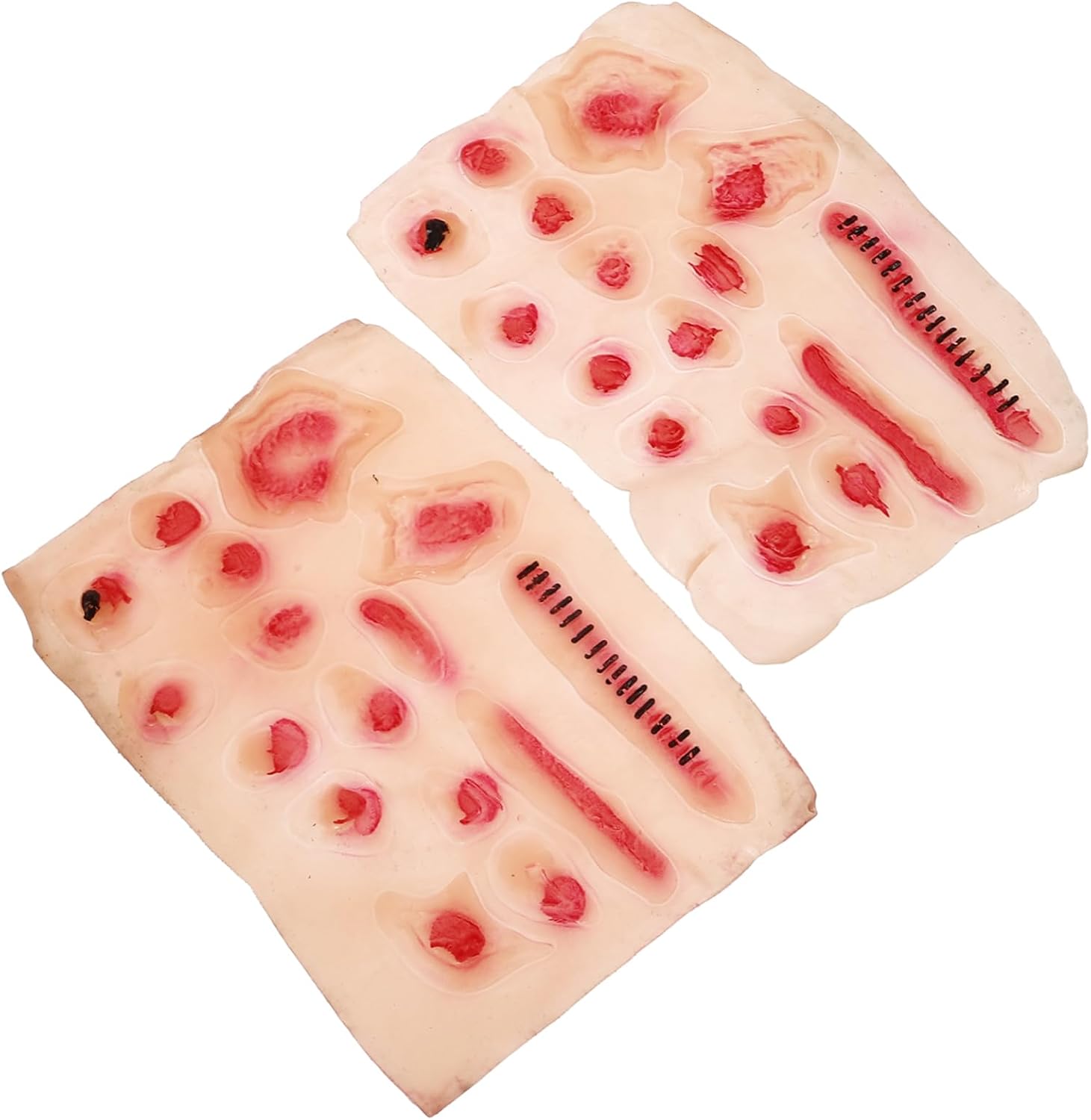 2Pcs Halloween Scar Patches Fake Wounds Stickers Realistic Costume Makeup Decals for Cosplay Party Stage Adhesive
