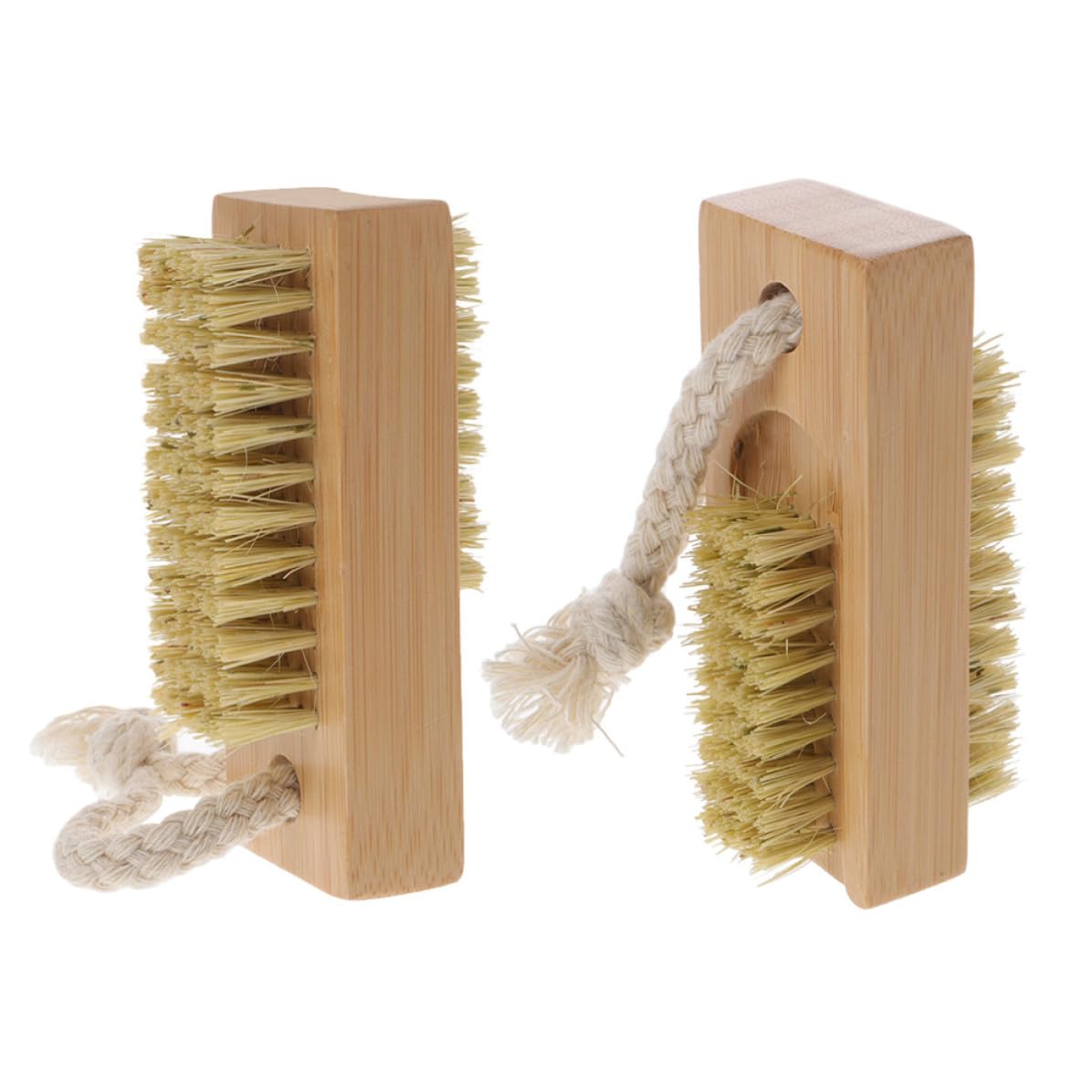 2pcs Nail Cleaning Brushes for Fingernails and Toenails, Gentle on Skin Wooden Manicure Brush with Hanging Rope, Effective Dirt Removal Tool for Women
