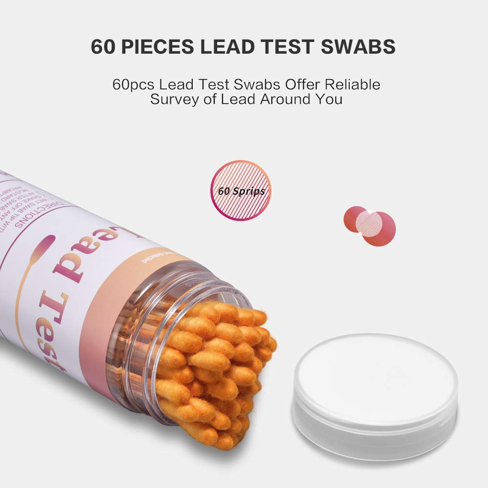 Lead Test Swabs (60pcs), ICARERSPACE Sensitive Lead Check Test Kit for House Paints, Metal, Dishes and Other Painted Surface