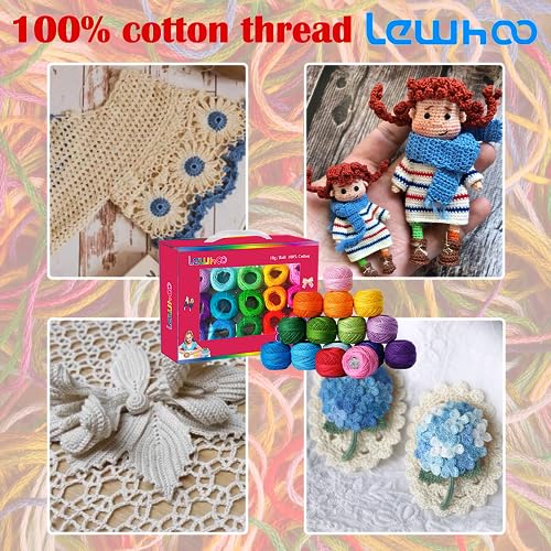 15Pcs Crochet Thread Balls, 100% Soft Cotton Thread with 2 Tatting Shutters & 1mm Crochet Hook, Best Gift - Thumbnail 6