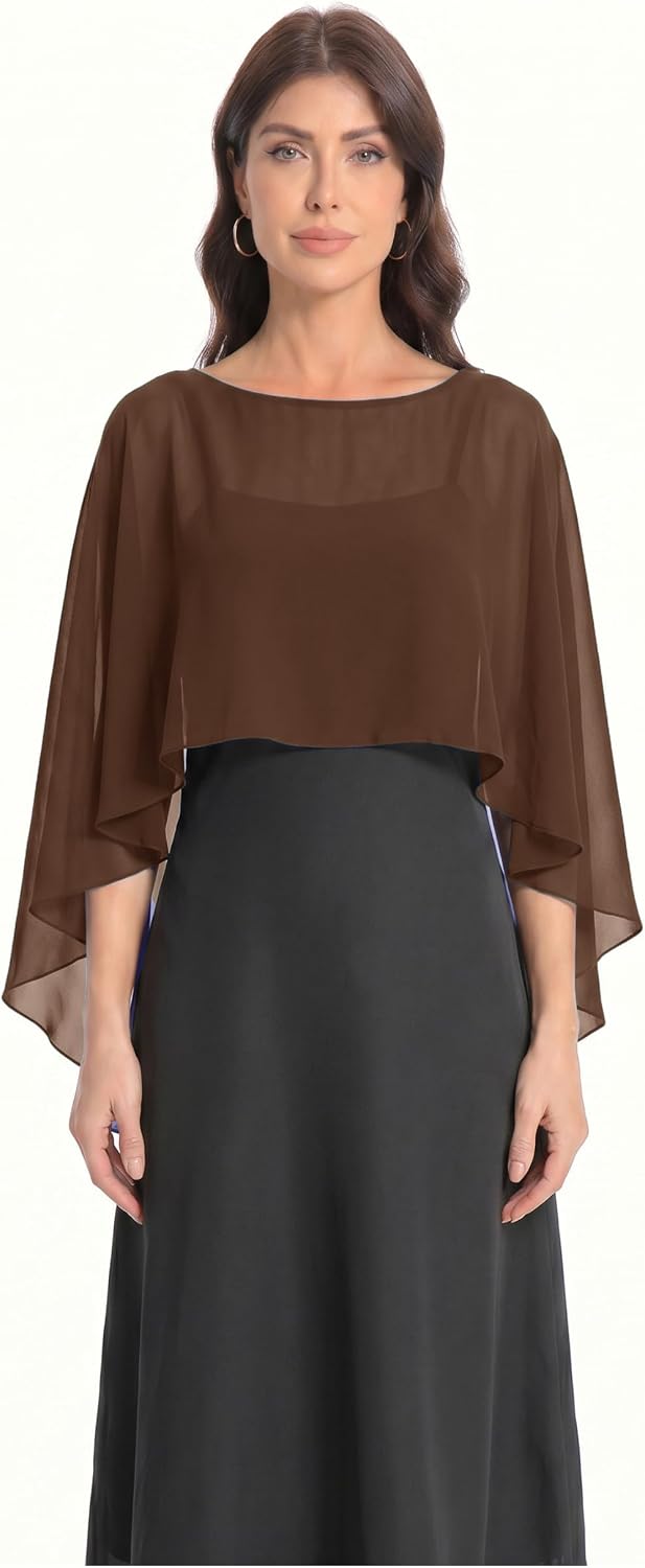 Baoqiya Women's Shawls and Wraps for Evening Dresses Chiffon Cape