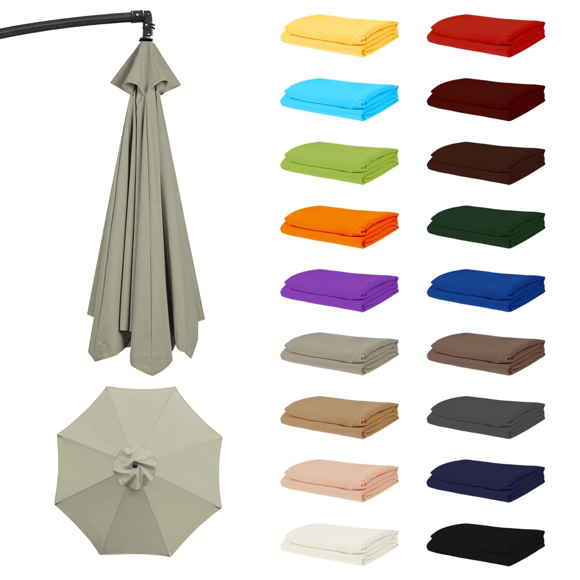 Zteiuqx Replacement Garden Parasol Canvas 2/2.3/2.5/2.7/3/3.50m 6/8 Ribs Replacement Canopy for Parasol Umbrella Replacement Cloth, Garden Umbrella Parasol, Waterproof Replacement Parasol Canopy