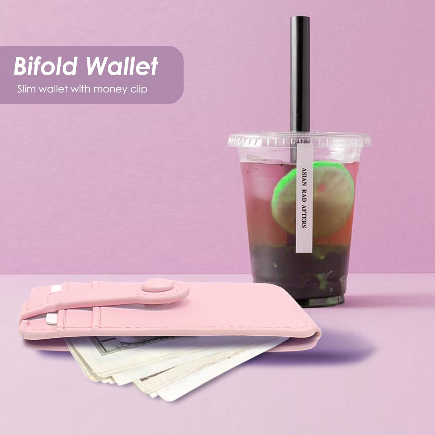 M-Plateau Phone Wallet Stick On, Sticky Credit Card Holder with Elastic Magnetic Closure, Slim Phone Card Holder for Most Smartphones (Pink) - Image 4