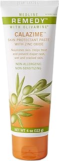 Olivamine Calazime Skin Protectant Paste Cream, Used with Dry Chapped from Diaper Rash, Incontinence, Dermatitis, Psoriasis, Burns, Bites, White, 4 Oz
