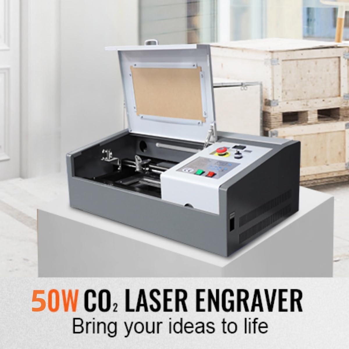 50W Macchina per Incisione Laser CO2 400mmX400mm Incisore Laser CO2 Macchina da Taglio Laser Professionale Laser Engraver Cutter Laser CO2 Applicabile a Legno Pelle Acrilico