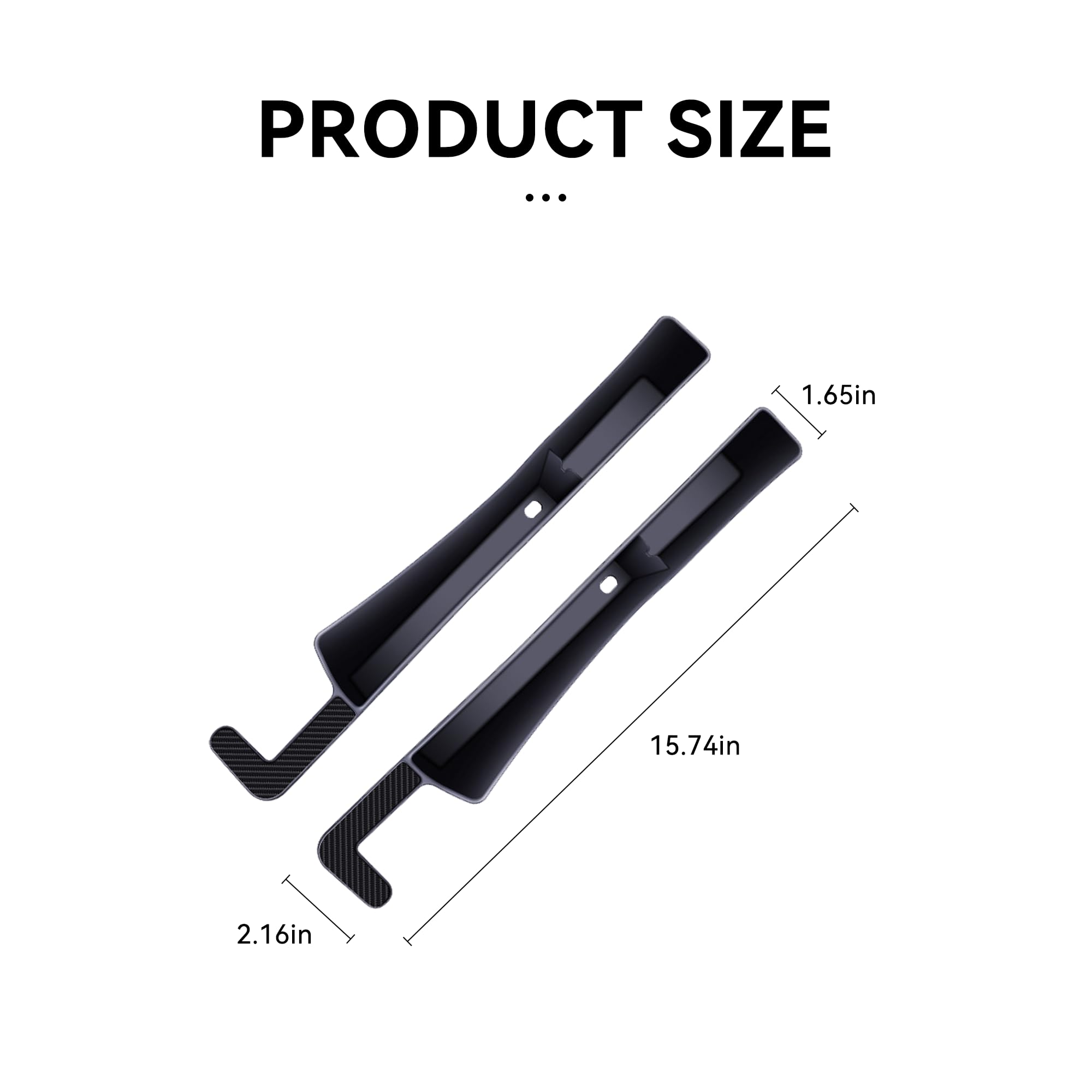 Tioollev 2PCS Car Seat Gap Filler, Automotive Seat Organizer Fill The Gap Between Seat and Console, Universal Car Storage Box Inserts Fill The Gap Between Seat &Console for Coins Wallets Keys (Black)