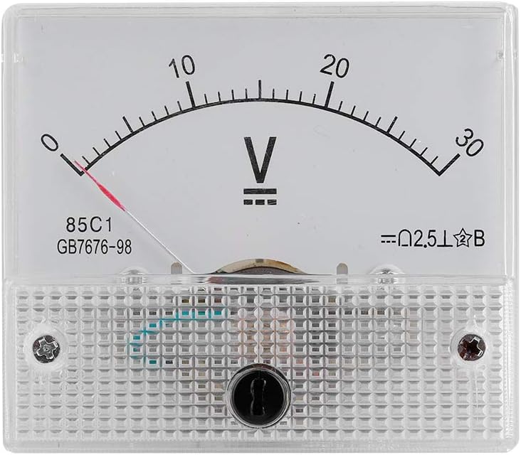 DC Analog 85C1 Current Voltmeter Voltage 2.5 Accuracy Voltage Analog Voltmeter Panel Analog Panel Meter Voltage Analog Voltmeter DC Analog Meter (Pressure measurement 0-30V)
