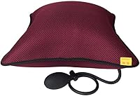 Vista 6 de Cojín inflable con soporte lumbar, almohada portátil con bomba para automóvil, silla de oficina, hogar, viajes, camping (negro)