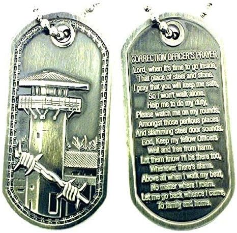 Correction Officer's Prayer Brushed Steel Dog Tag