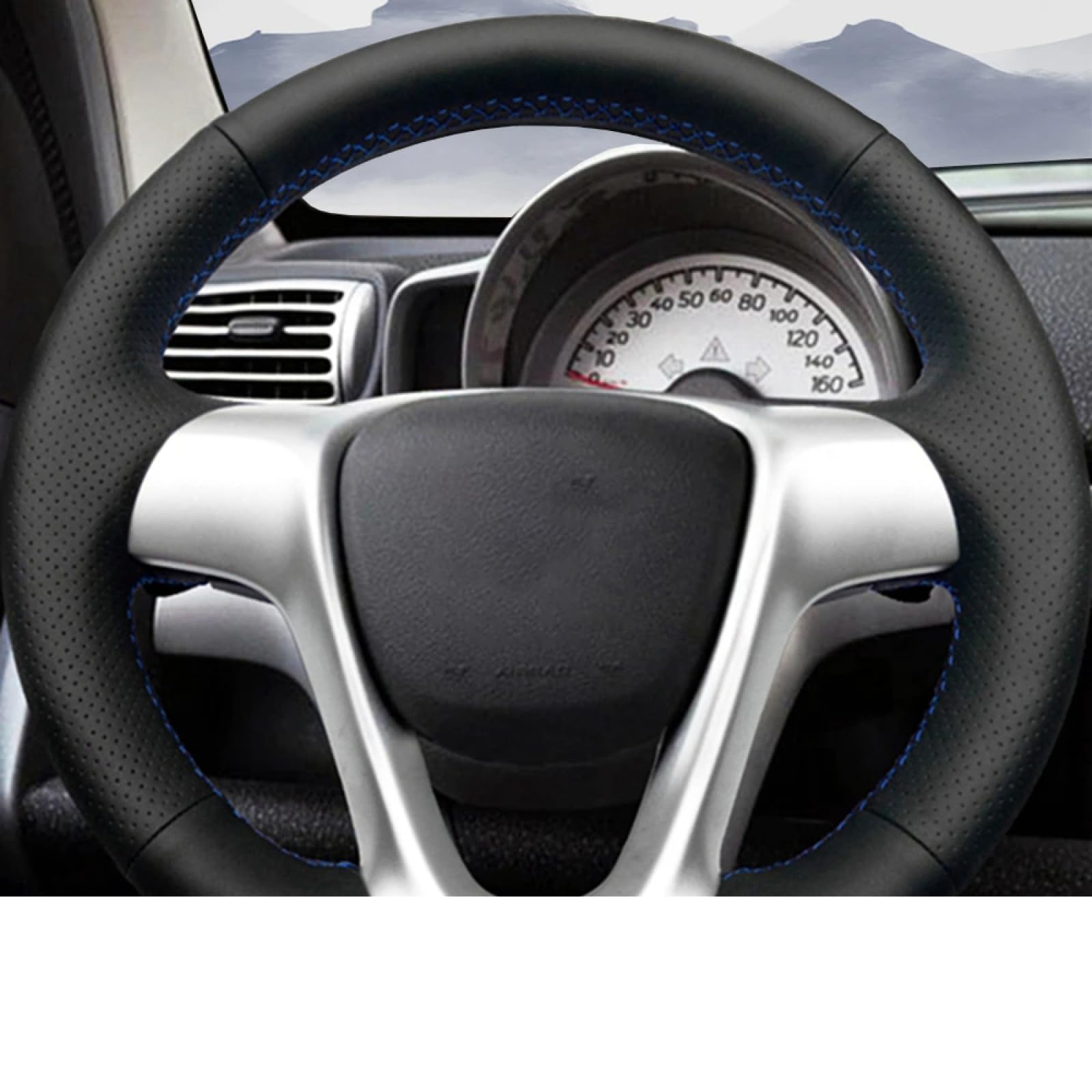 Steering Wheel Cover, for Smart Forjeremy 2013, Customize DIY Hand Sewing Hand-stitched Leather