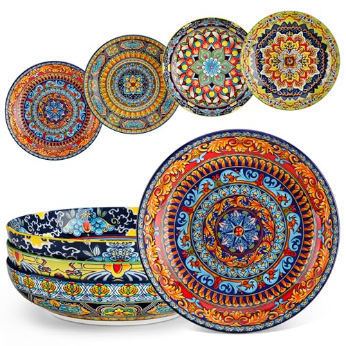 vancasso Pasta Bowls Set of 4 42oz Ceramic Salad Serving Bowls Bohemian
