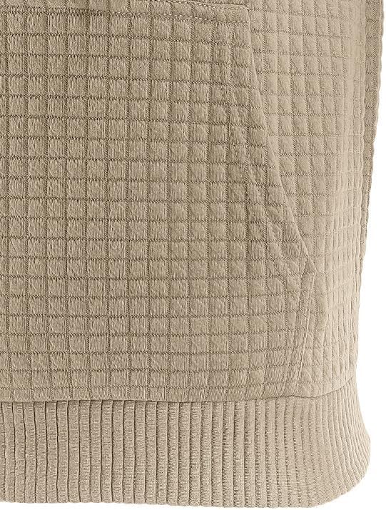 Men's Waffle Sweatshirt - Autumn Winter Hooded Pullover Loose Fit Casual Wear for Vacation Daily Life - Image 4