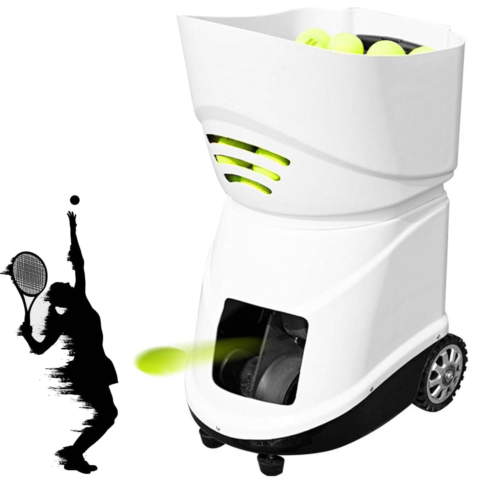 Tennis Ball Machine,tennis ball machine for practice,150 Ball Capacity,6-8 hr Runtime,Remote-Controlled Tennis Pitching Machine,Automatic Portable Tennis Ball Launcher