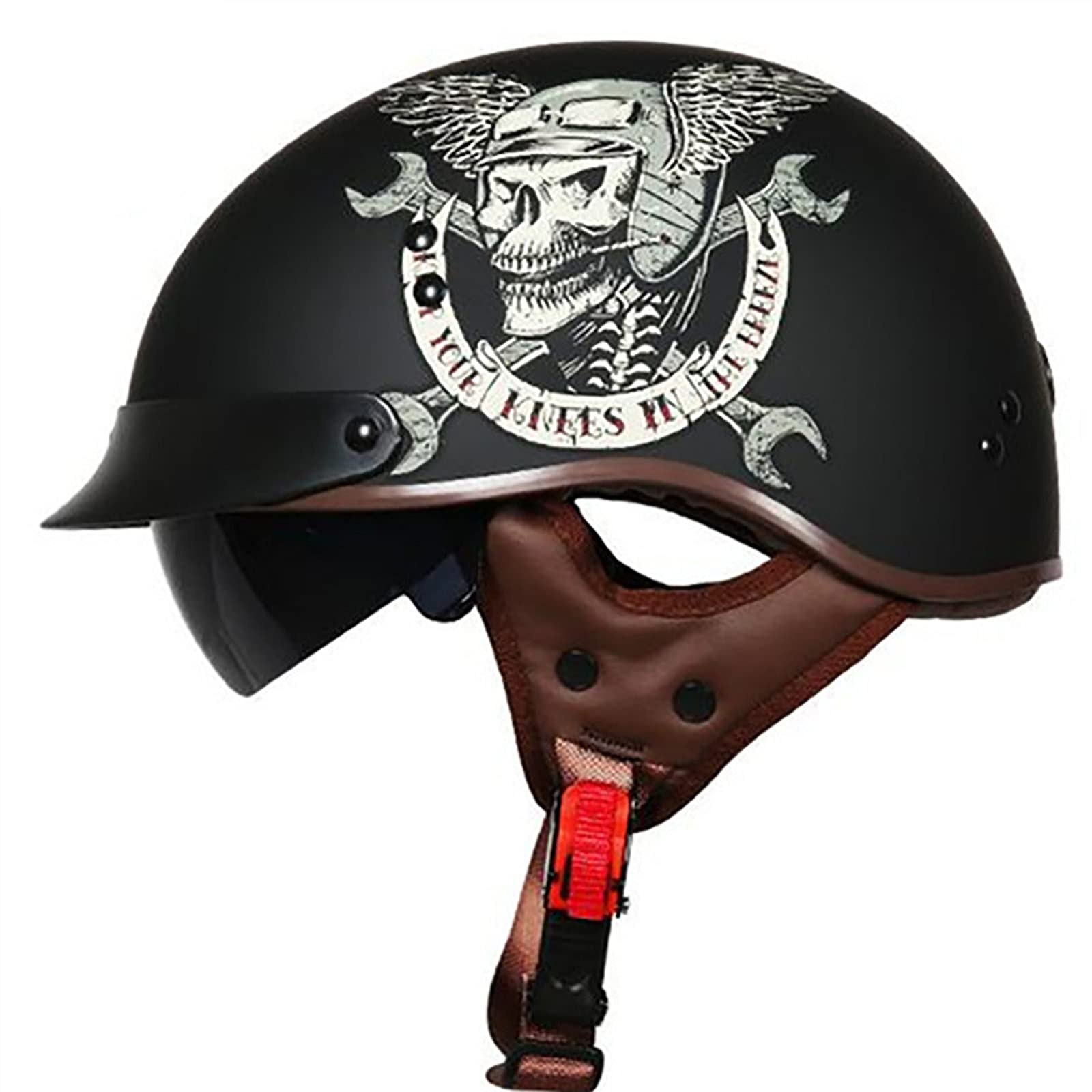 Casque Demi-jet Vintage ECE - Style Casquette Baseball, Réglable, Léger 400g, Pour Hommes Et Femmes