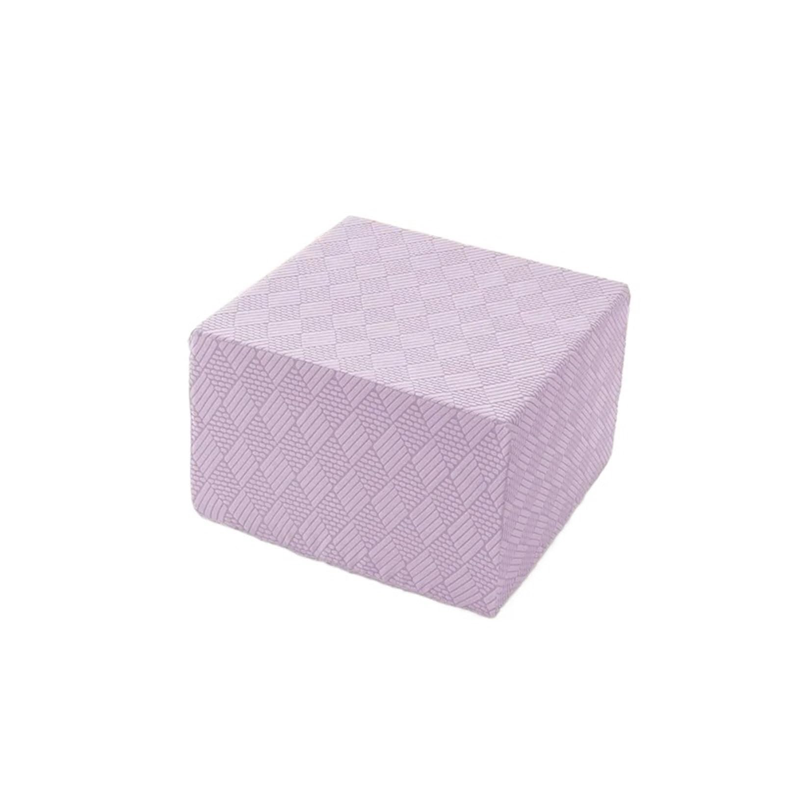BOJHGO 1Pcs Stretch Ottoman Stool Cover Solid Color Square Footstool Covers All-inclusive Footrest Slipcovers Living Room to Clean Cover(Pink,L)