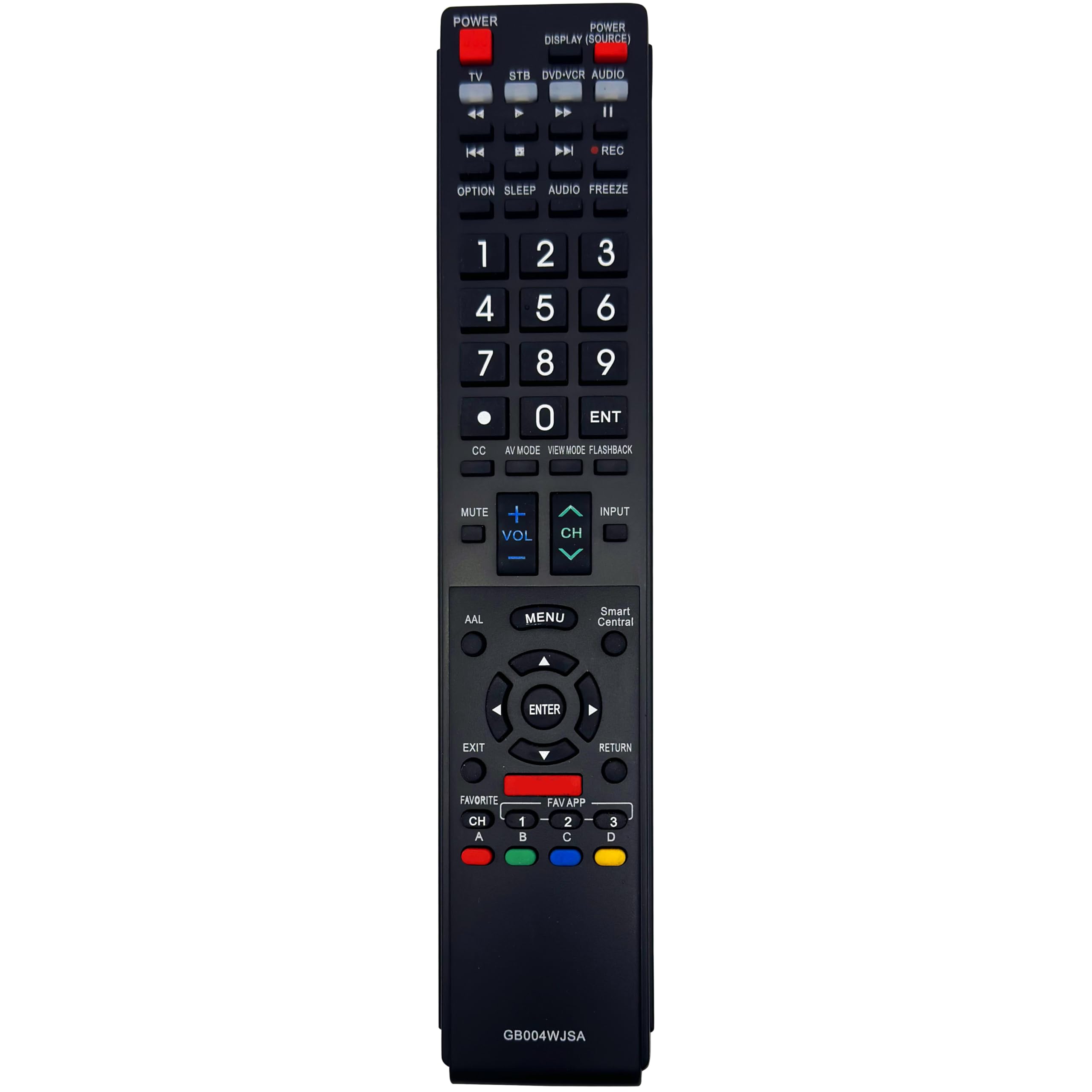 INTECHING GB004WJSA TV Remote Control, front view