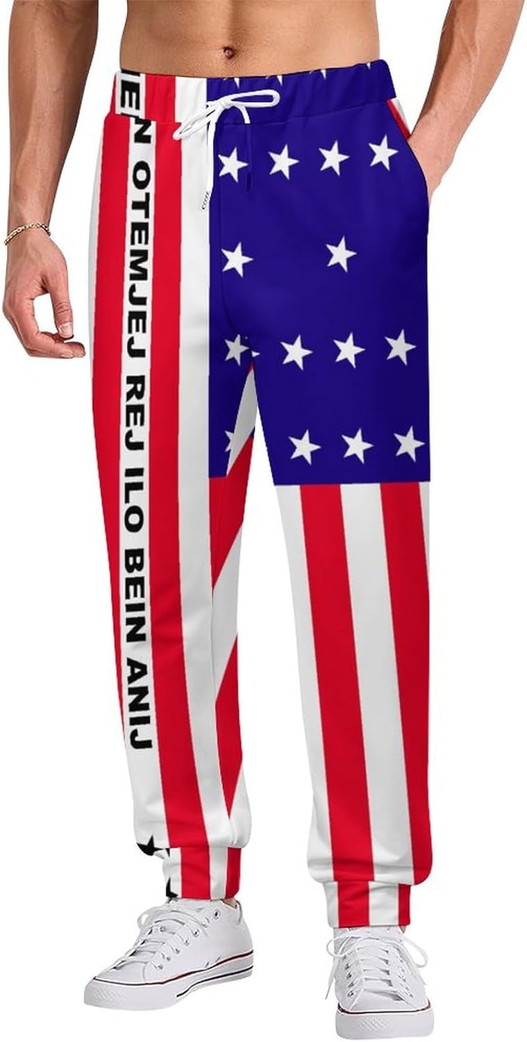 Tunisia Flag Mens Cool Joggers Pants 3D Casual Novelty Casual Sweatpants with Drawstring