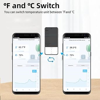 Zigbee Smart Temperature and Humidity Sensor Compatible with Alexa,Google Assistant,ZigBee Hub Required.