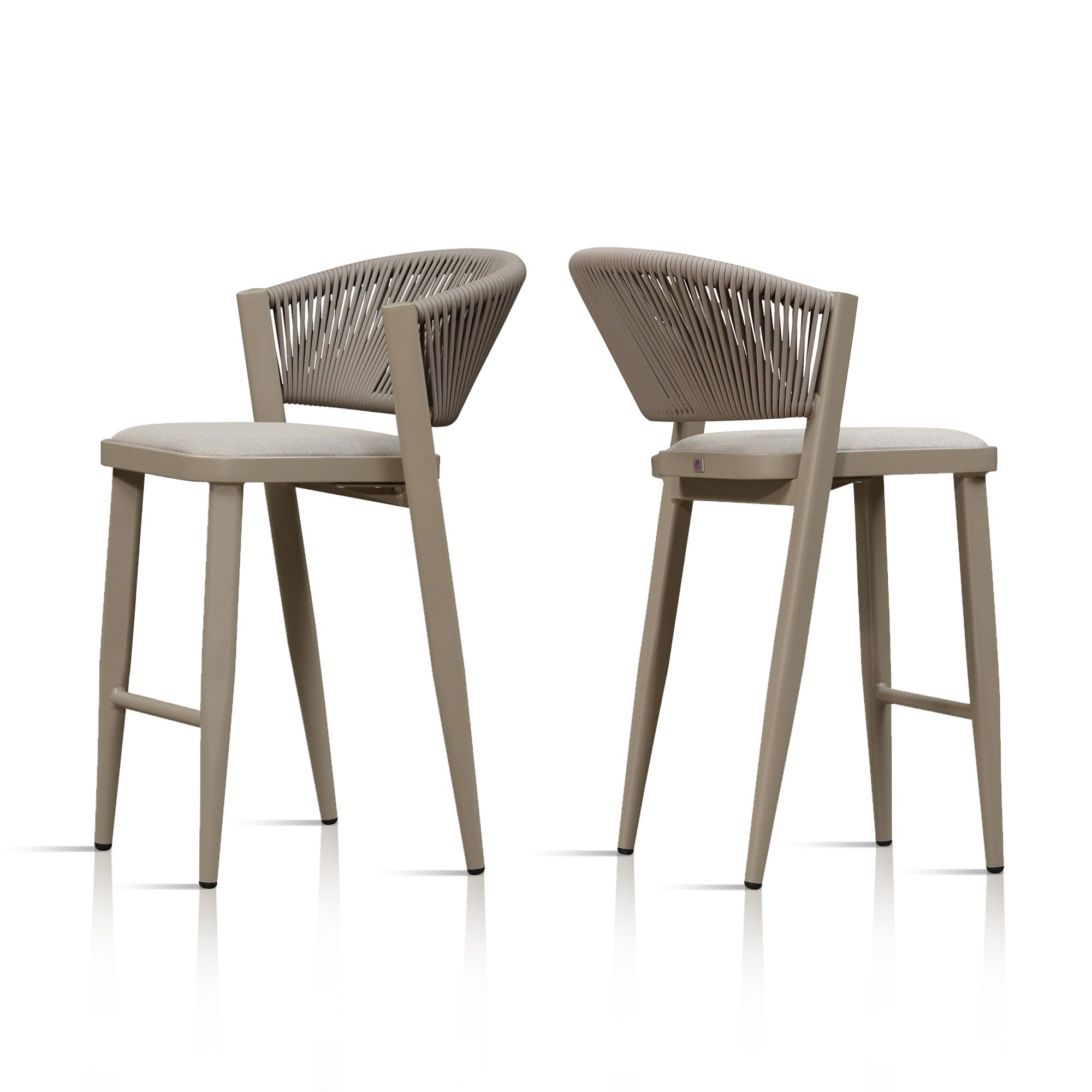 PURPLE LEAF Counter Height Bar Stool Set of 2 Patio Bar Stools Champagne