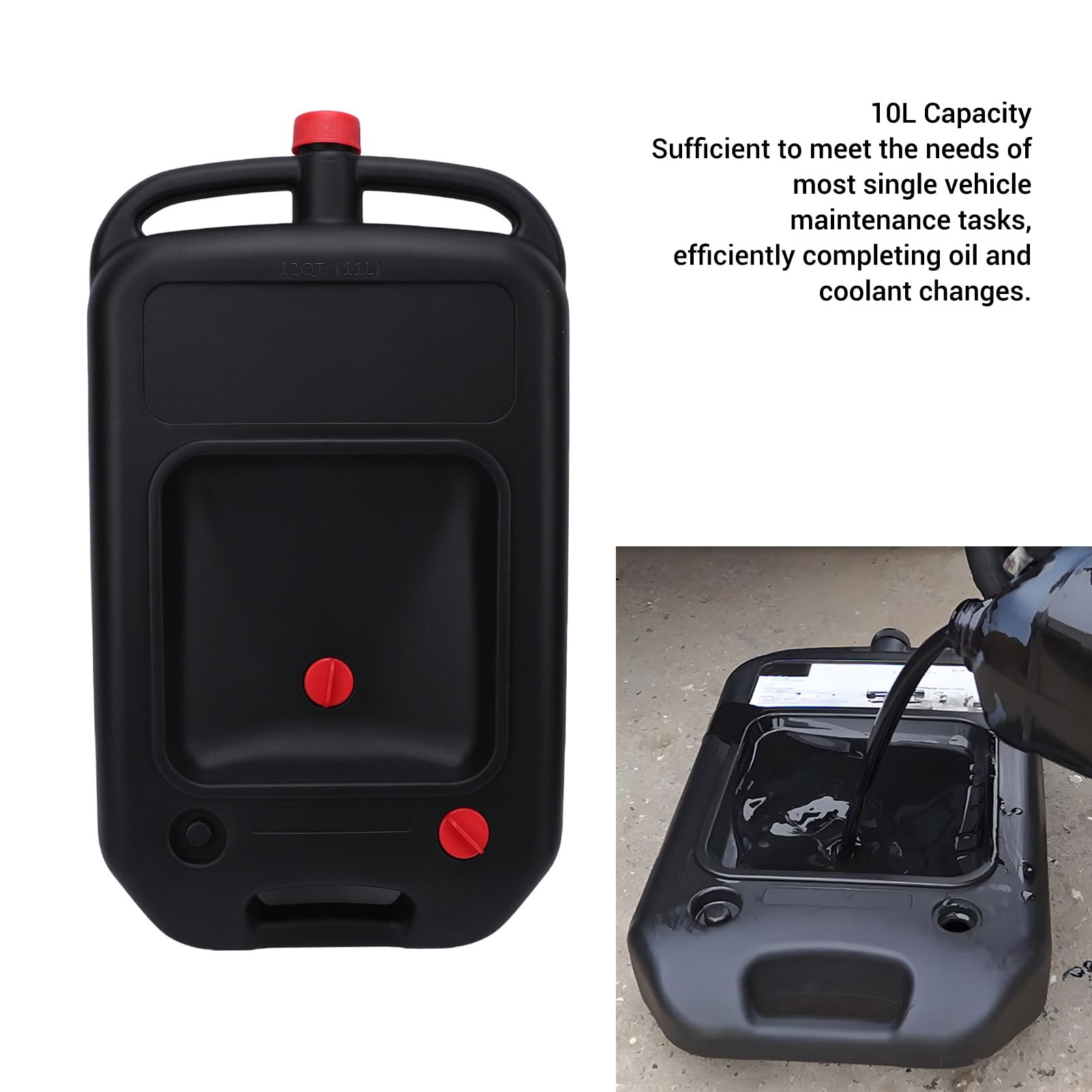 Bandeja de Drenaje de Aceite, Colector de Goteo de Aceite de Motor a Prueba de Salpicaduras de Perfil bajo de 10 L con Grande para Motocicleta Automotriz