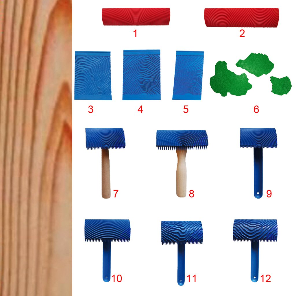 Club Bollywood® Rubber Wood Graining Pattern Wall Painting Decoration DIY Tool 9|Home & Garden | Home Improvement | Building & Hardware |1 x Wood Graining Rubber (Except Pattern-image-26