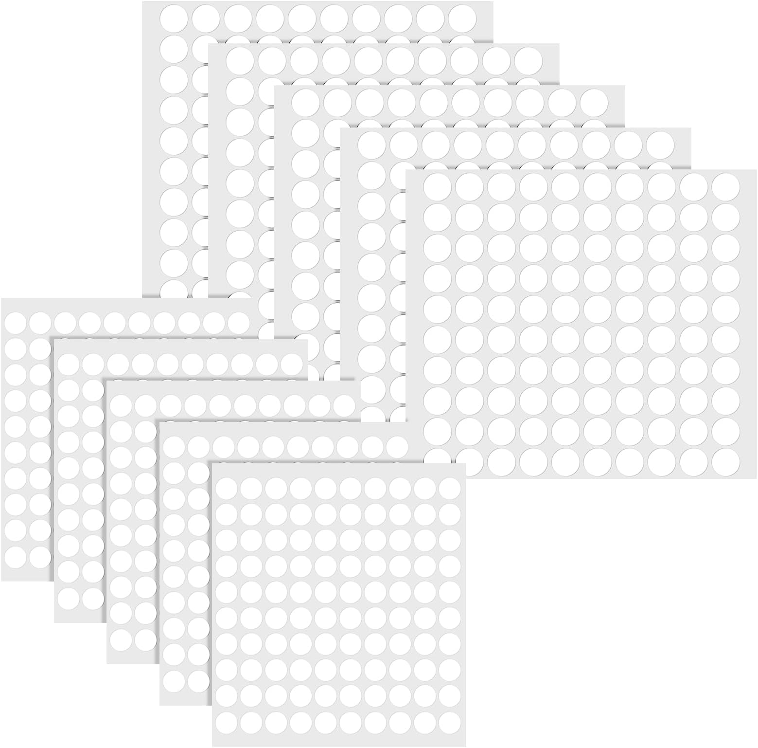 Teaaha 10 Sheet Double Sided Sticky Dots Foam Round Glue Point Dot, 3D Clear Adhesive Dots Tape Stickers for Craft, Card Making, Marked Candles, Scrapbook, Poster and DIY Projects (0.3in & 0.4in)