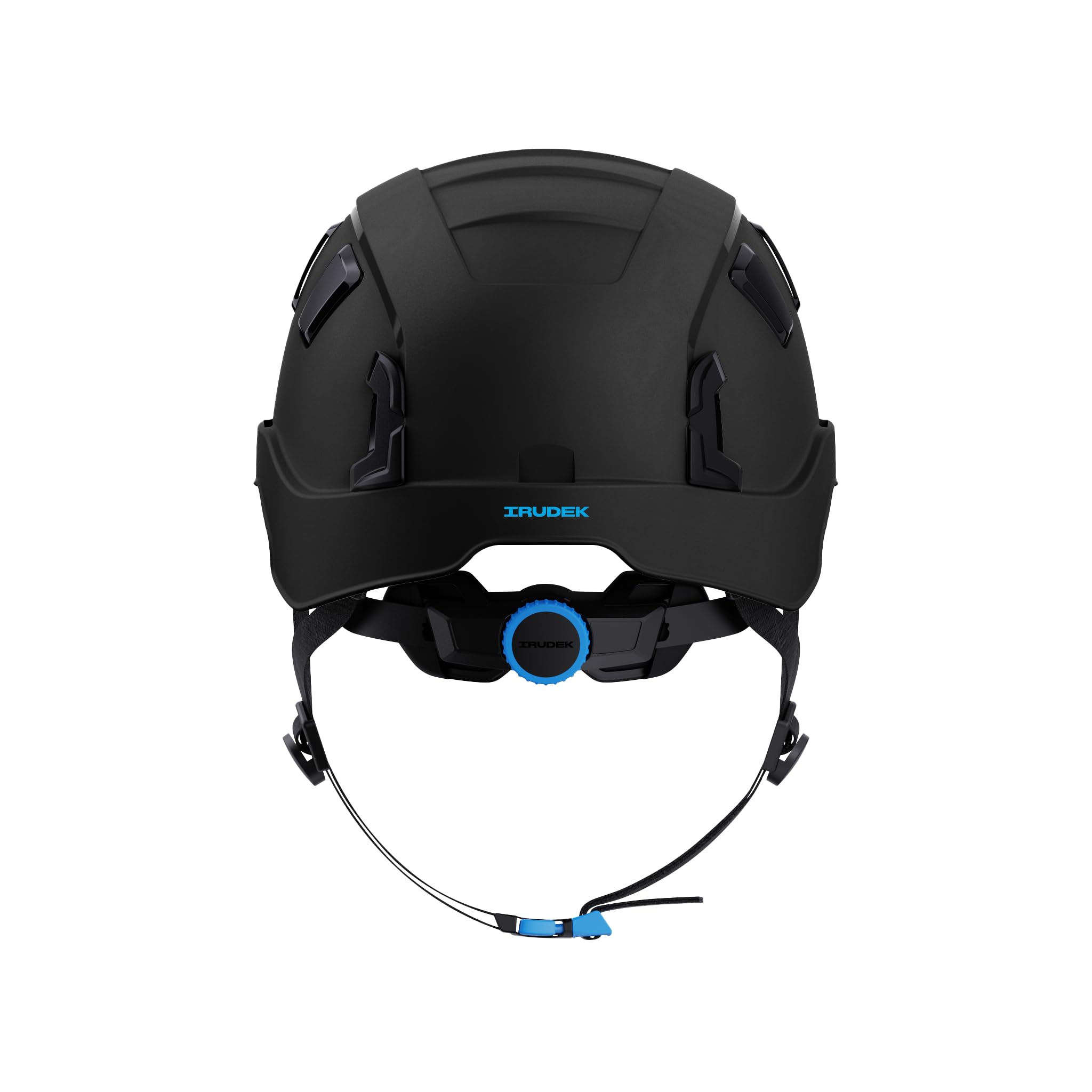 Irudek OREKA II Vent Negro – Casco ventilado para Trabajos en Altura, ABS Ultraligero, barboquejo Ajustable, Ranuras universales 30 mm, Chip NFC Integrado, Certificado EN 397 y EN 12492