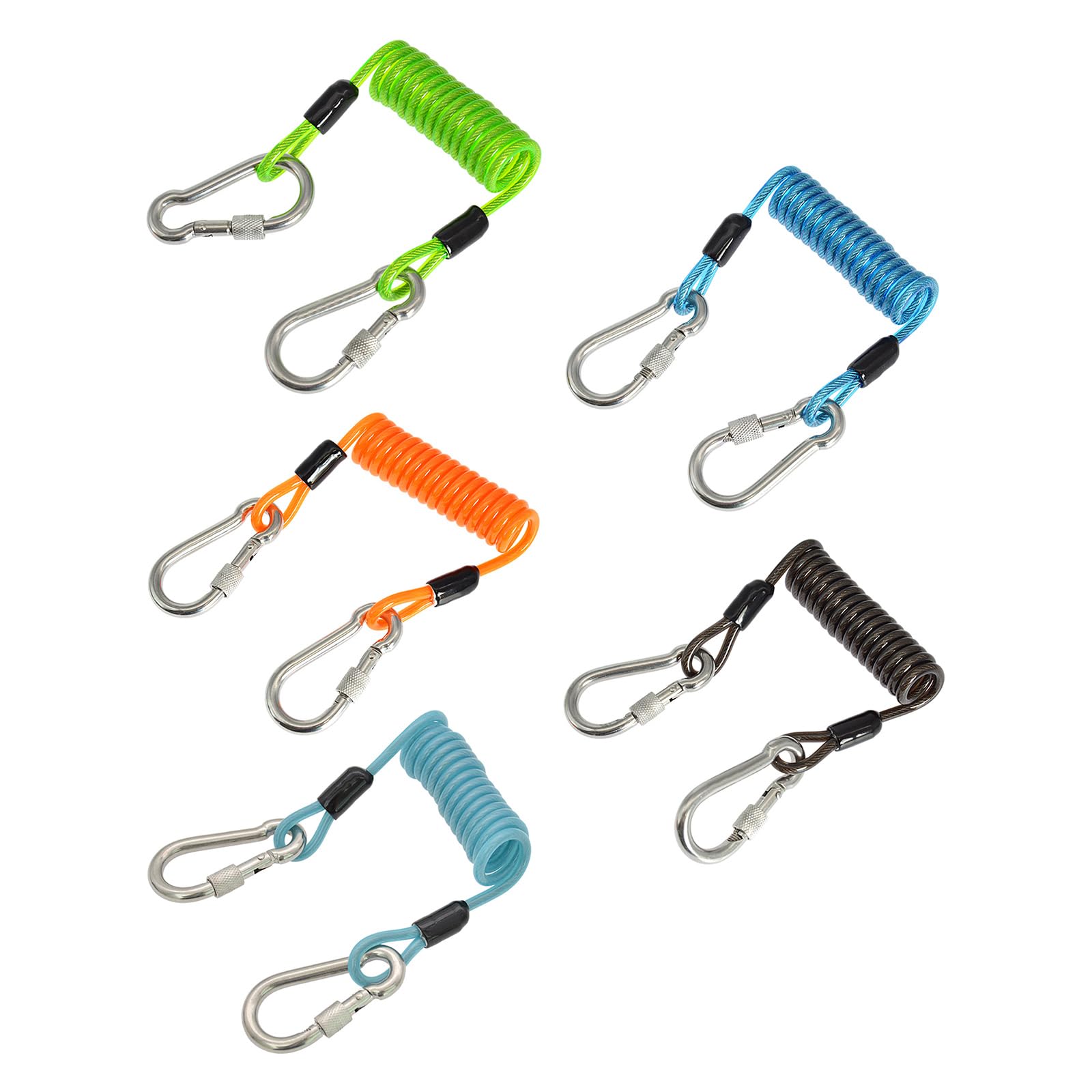 EXCBIOZ Divings Lanyard Heavy Stainless Spring Coiled Lanyard with Quickly Release for Cameras Dive Coiled Spring Lanyard, Lake Blue