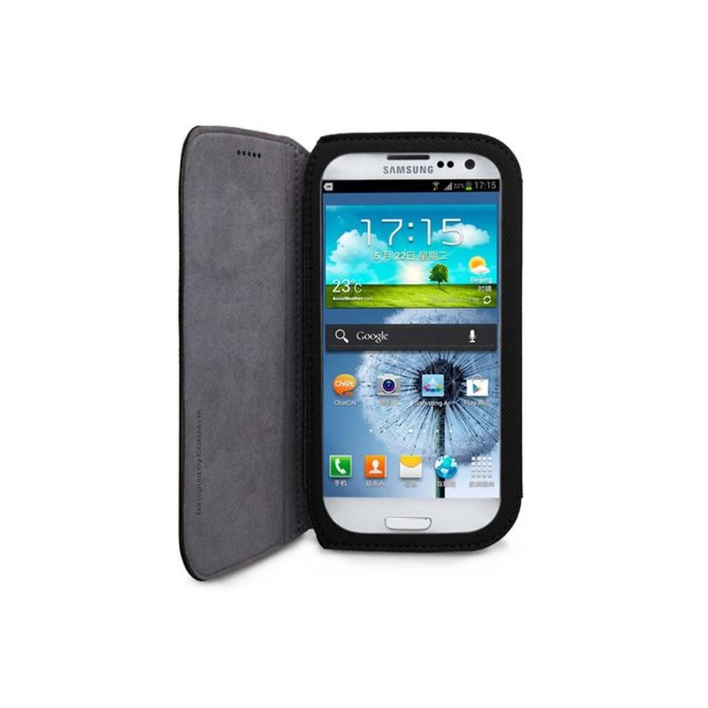 GGMMFlip - S Microfiber Leather Case for Samsung Galaxy S III - Carrying Case - Retail Packaging - Black