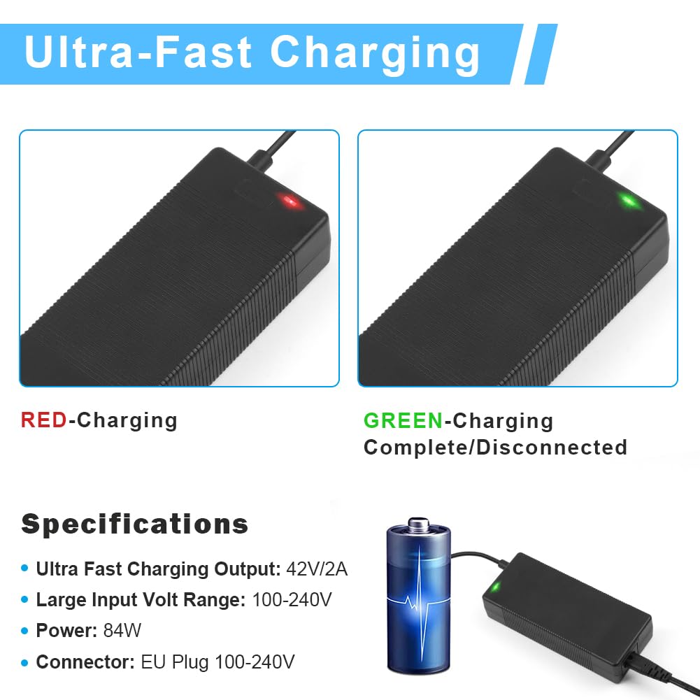 Caricabatterie Scooter Elettrico 42V 2A Universale per Xiaomi 36V Litio Connettore RCA