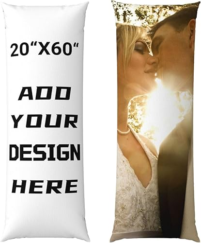 Fundas de almohada personalizadas con imagen y texto, almohada personalizada de terciopelo de dos lados, 20 x 60 pulgadas, regalo personalizado para