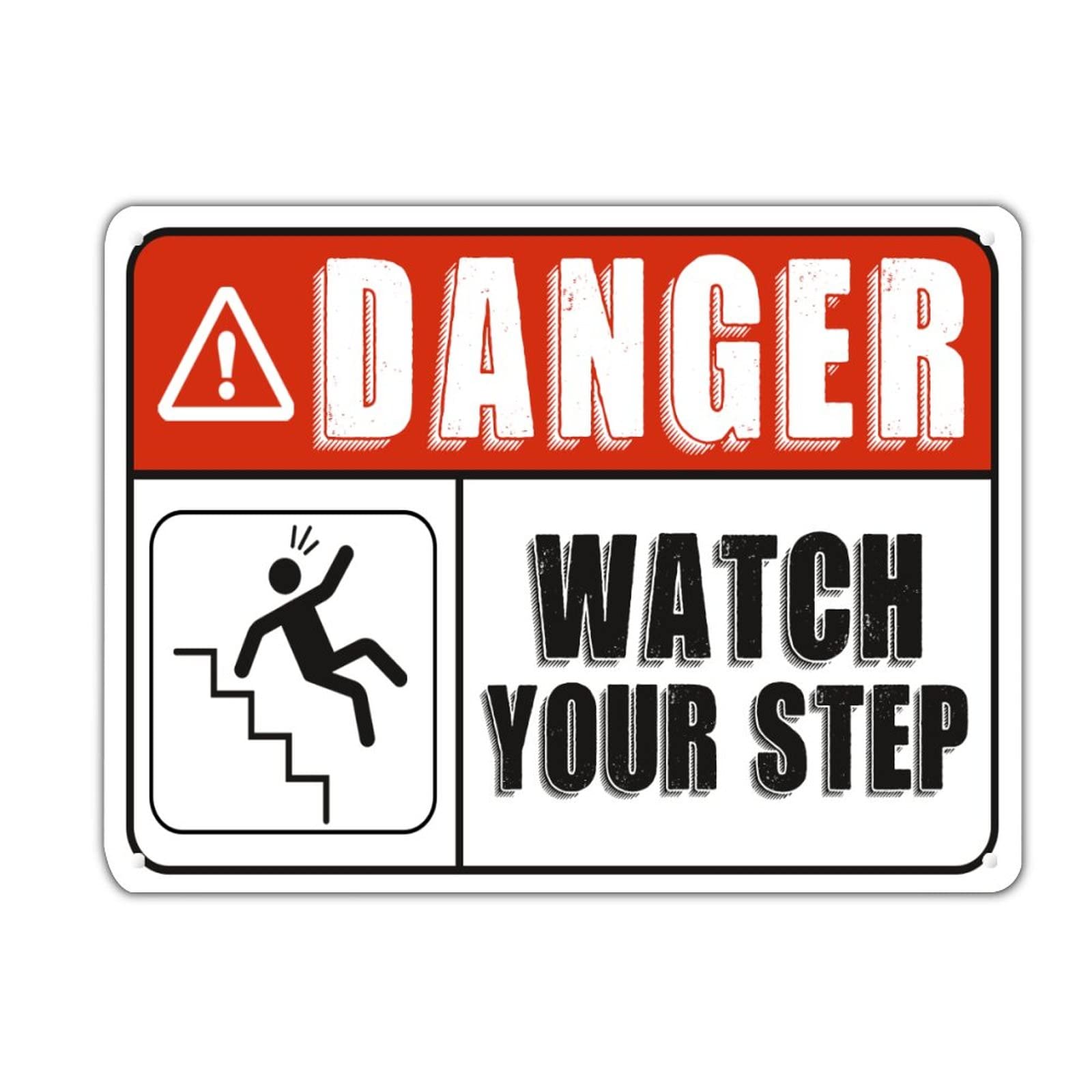 Panneau Danger Watch Your Step pour portail d'école et cour extérieure