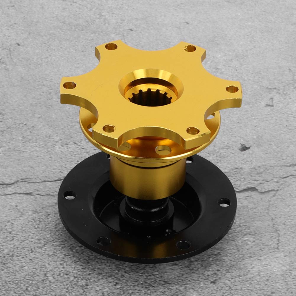 Sgancio rapido volante,KIMISS volante universale a 6 fori con sgancio rapido Kit adattatore disconnessione per riparazione auto(Oro)
