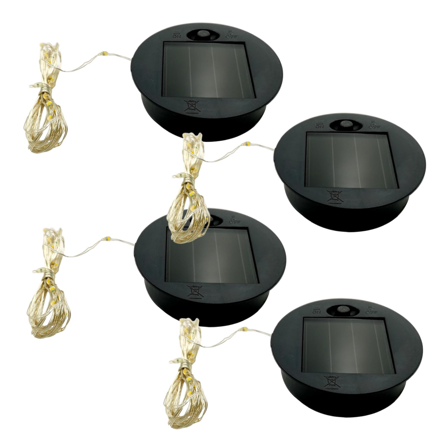 Monetais 4Pcs Solar Light Replacement Top With 10Led String, 2.8" Replacement Solar Light Units For Outdoor Hanging Lanterns Diy Walkway Yard Decoration Units
