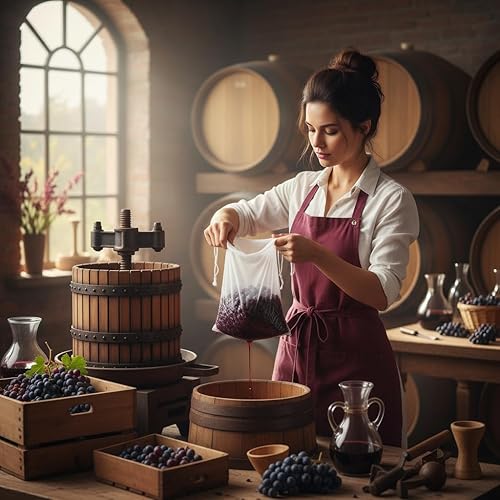 Miniatura 8 de 5 bolsas coladoras de nailon blanco Malla fina Cerveza Homebrew Sidra de vino Dry Hop Filtros de elaboración de cerveza y colado para elaboración