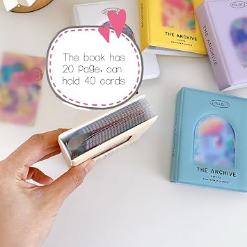 Mini Cards Binder Collection 1-Pocket, 40 Pockets Card Holder with 20 Sleeves, Trading Card Collector, Album Card Folder for Girls and Boys (1, Pink)