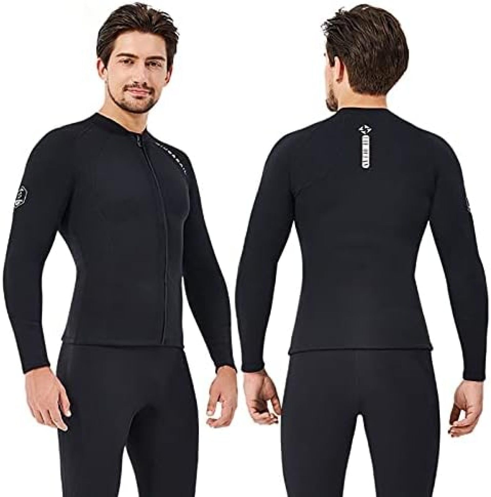 Veste De Plongée Néoprène 2 Mm Hansber – Manches Longues, Fermeture éclair, Bloc De Couleurs, Pour Surf, Kayak, Paddle, Tailles M à 4XL