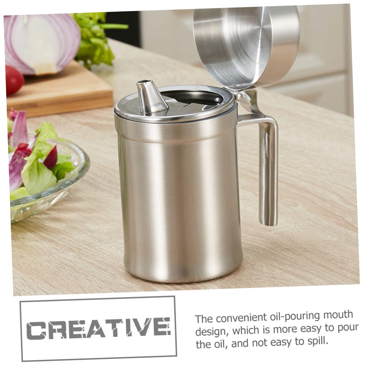 UKCOCO Botella Dispensadora de Aceite de Cocina Acero Inoxidable Recipiente para Vinagre y Salsa de Soja para Cocinar Restaurantes y Barbacoas