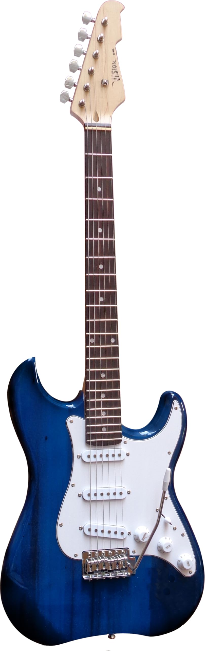 CHITARRE ELETRICHE BLU TRASPARENTE - CHITARRA ELETTRICA BLU - SET CON AMPLIFICATORE DA 20WATT - BORSA - PLETTRO - CORDE - BIANCA SCURO TRASPARENTE