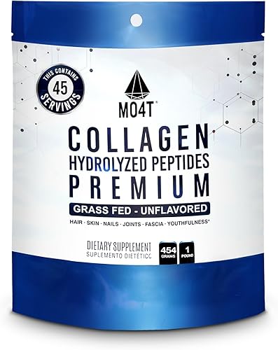 MO4T - Péptidos de colágeno - Colágeno en polvo - Colágeno hidrolizado - Colageno Hidrolizado - Colágeno sin sabor (1 libra)