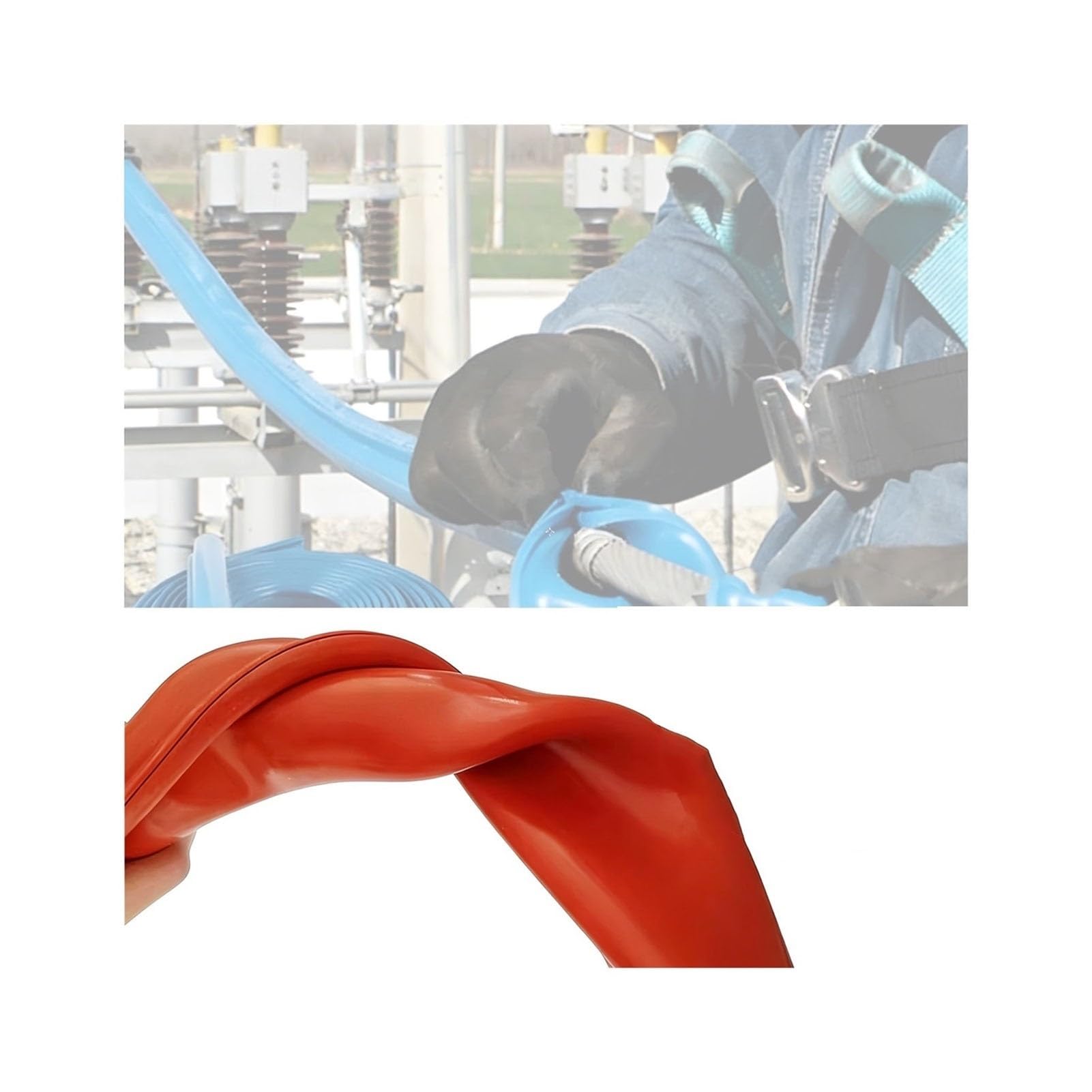 Protezione per Cavi, Guaina Isolante in Gomma siliconica ignifuga per Cavi ad Alta Tensione, Facile da installare, per Uso Domestico e Industriale (Rosso, 8 m, Diametro Interno 38 mm).