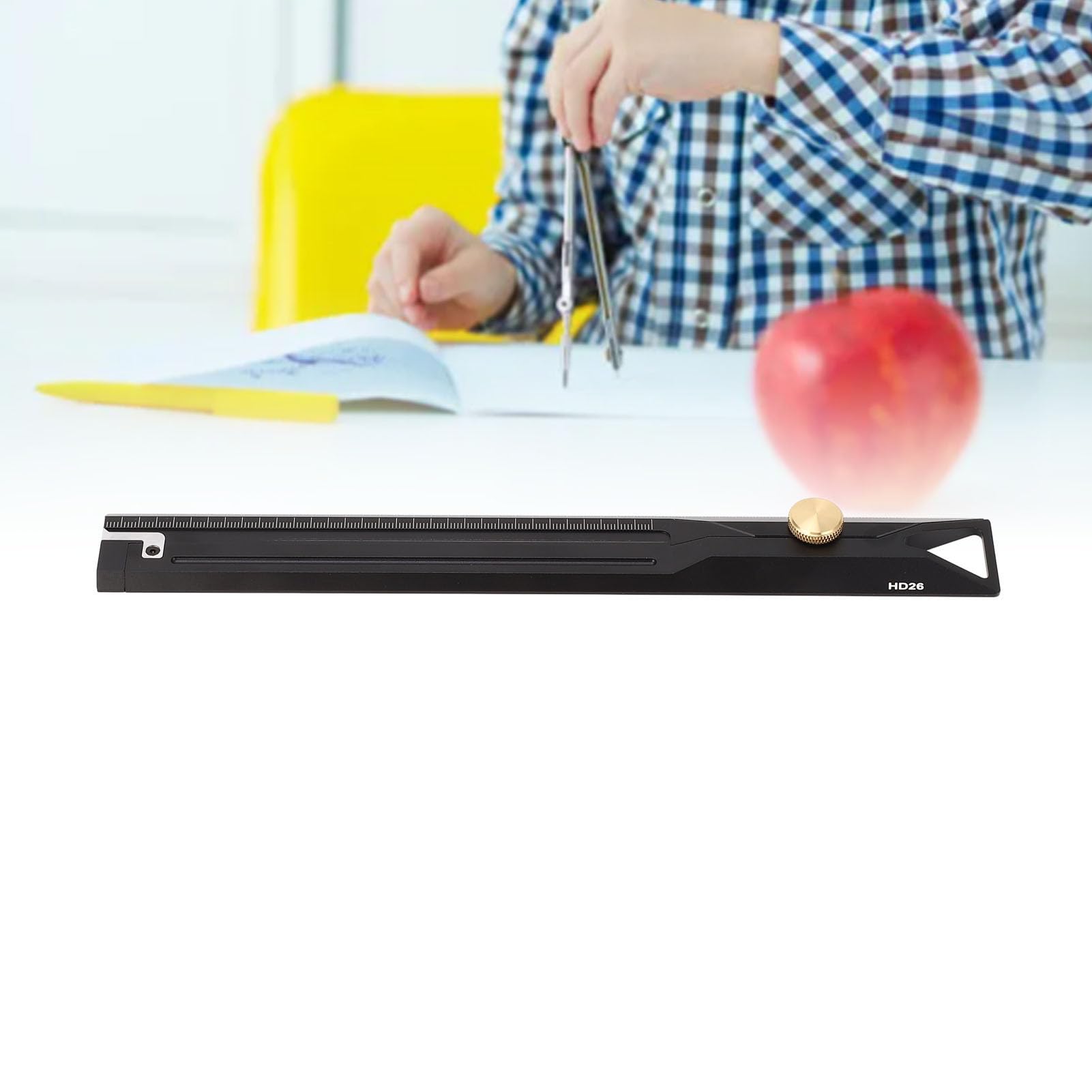 Woodworking Ruler in alluminio in lega di marcatura multifunzionale Scriber 250 mm lunghezza 150 mm Diametro esterno Strumento di misurazione per progetti di lavorazione del legno