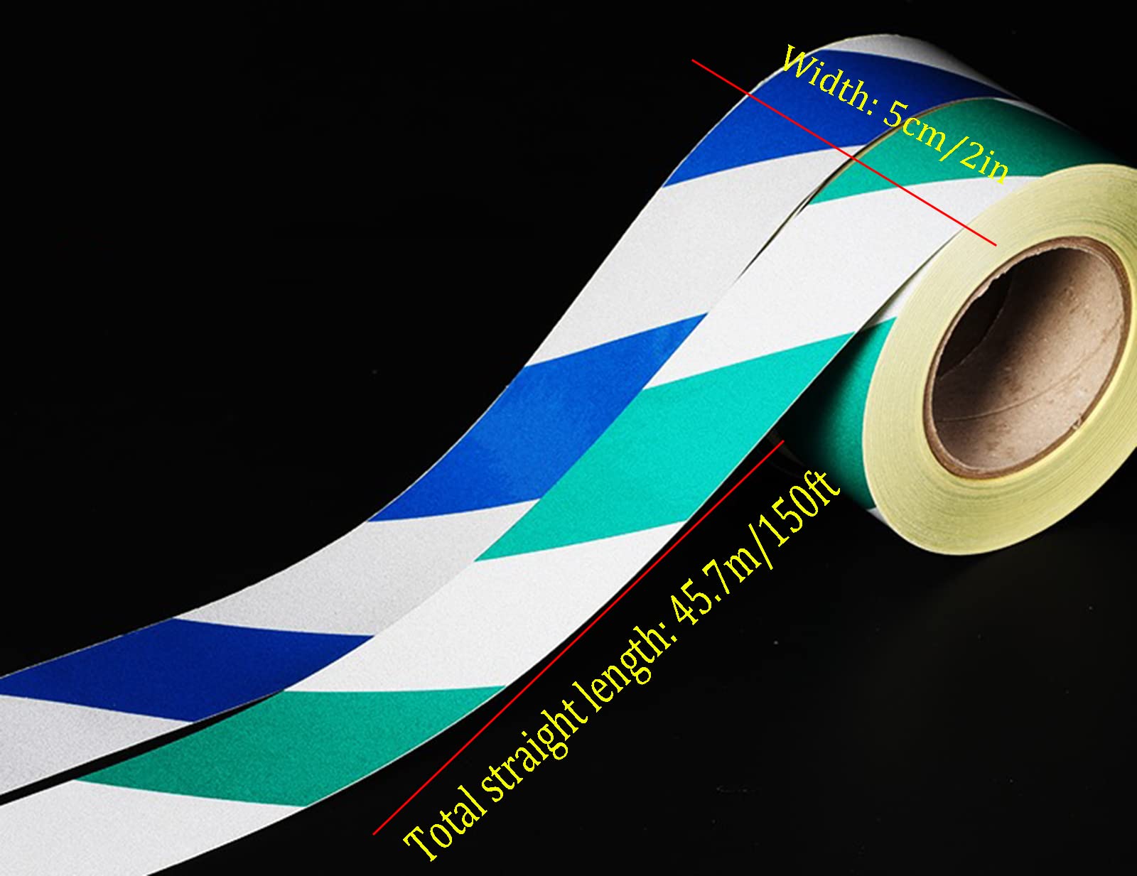 Vinylband, 50 mm x 45,7 m, selbstklebende Warnbarriere, PET-Bodenmarkierung, Warnbänder for Fahrspuren und soziale Distanzierung(Yellow)