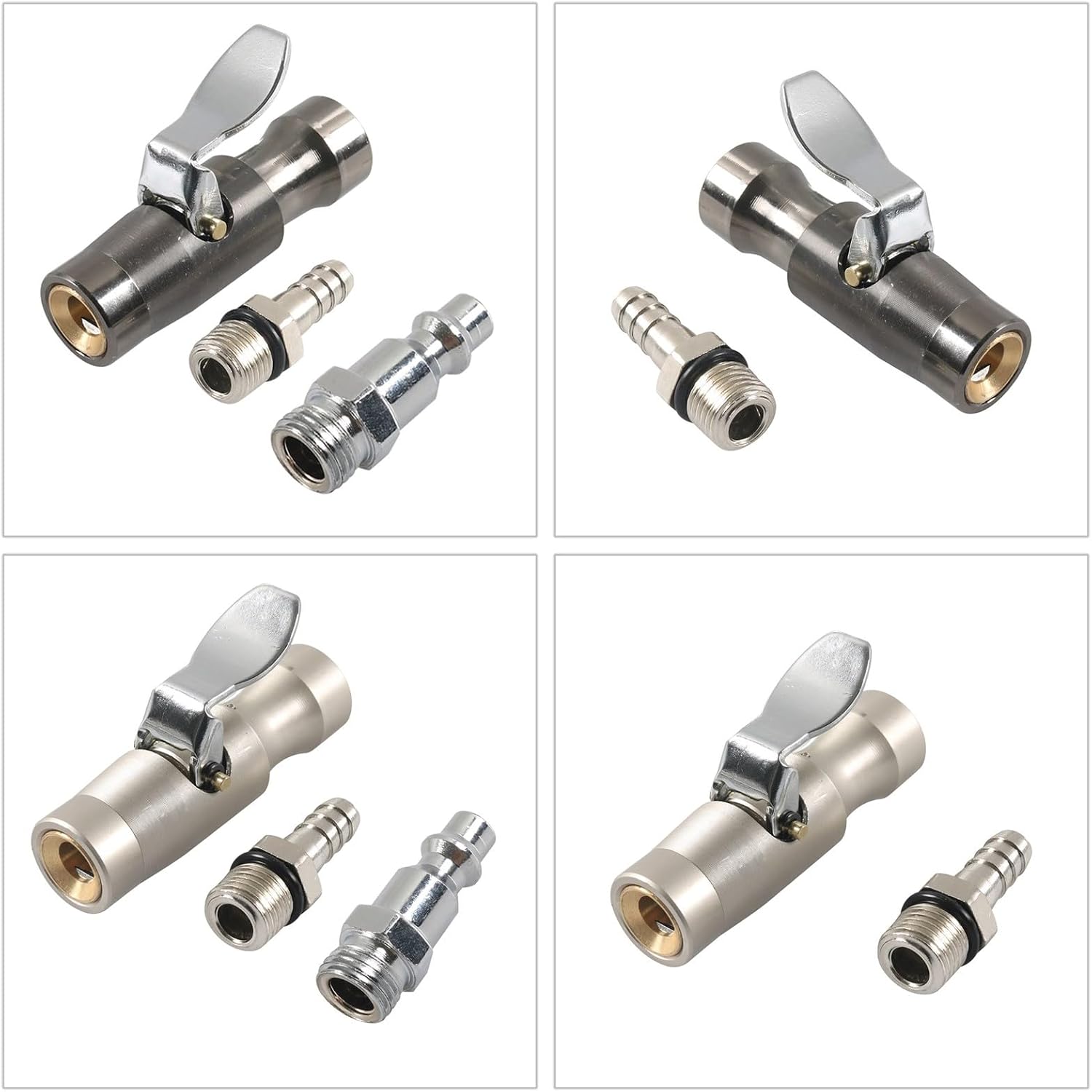 Two Jaw Locking Air Chuck 1/4 Inch FNPT Closed Flows Tire Chuck Fit for Inflator Gauge Compressor None Leakage
