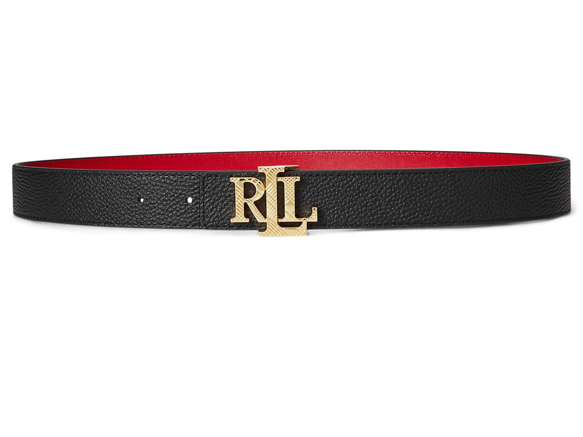 Lauren Ralph Lauren Logo Reversible Pebbled Leather Belt