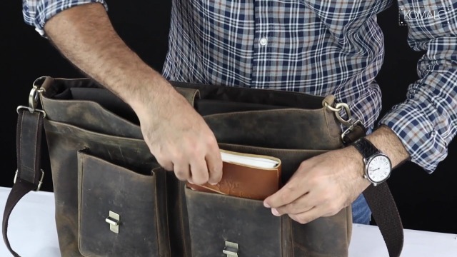 Amazon.com: KomalC 18 Inch Leather briefcase Laptop Messenger Bags